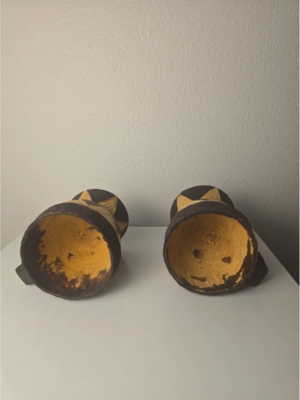 Somali Dhiil Milk Vessel Set Carved African Tribal Wood